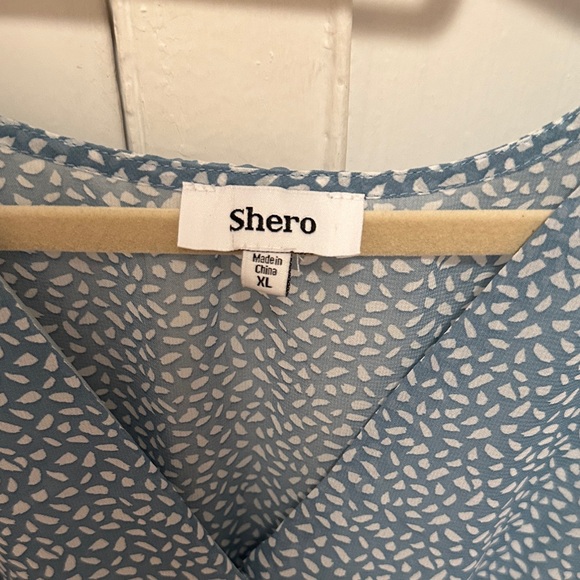 Blue Ruffle Mini Dress - Picture 2 of 3